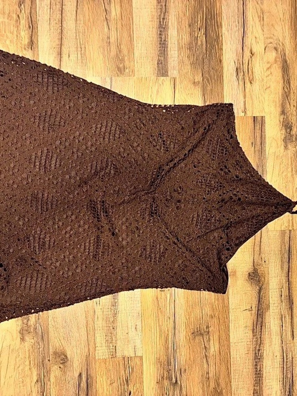 Derek Heart Crochet Swim Cover-Up Brown XL Like New